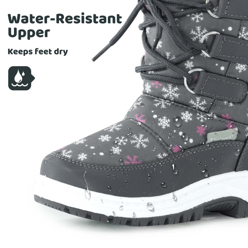 Apakowa Kids Girls Insulated Fur Winter Warm Snow Boots (Toddler/Little Kid) - Image 4
